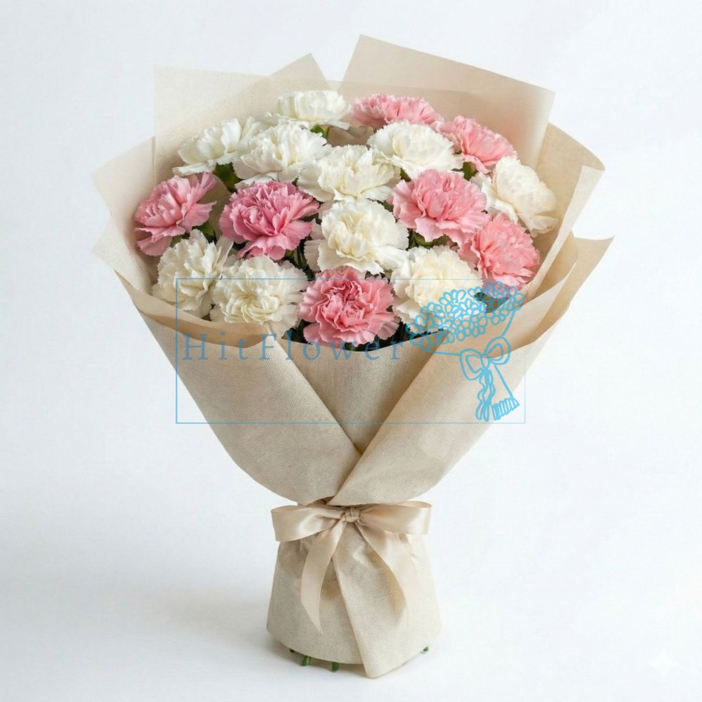 Букет цветов из: Гвоздики